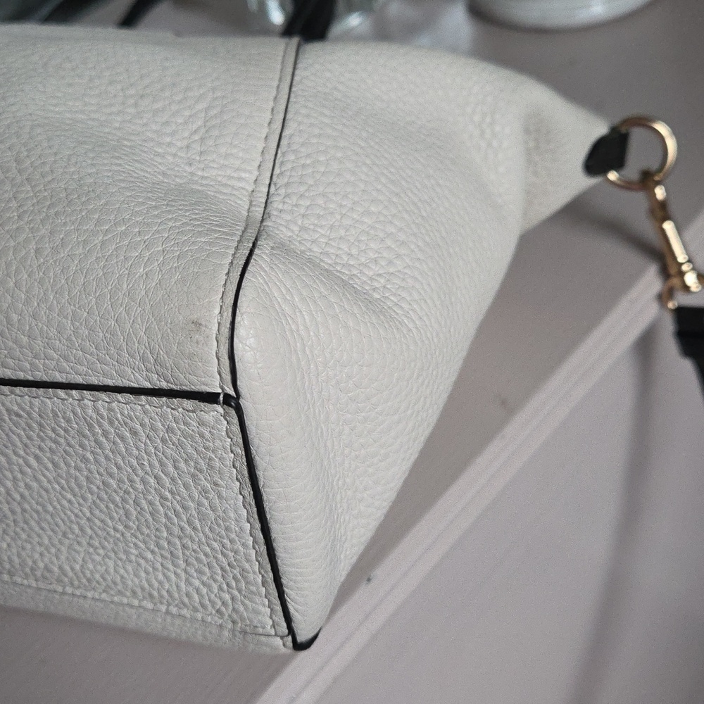 COACH Chalk & Black Prairie Leather Crossbody Bag - Picture 10 of 14